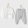 Andywawa Ac25704 Sıde Snap Set Mommys Little Star 2li Zıbın Set Grey