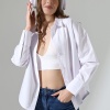 Kadın Gömlek Beyaz Renk Oversize Rahat Kesim Poplin Kumaş Gomlek