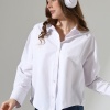 Kadın Gömlek Beyaz Renk Oversize Rahat Kesim Poplin Kumaş Gomlek