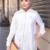 Destan Taş Detaylı Fermuarlı Sade Basic Ceket - 71139 - Krem