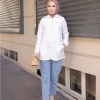 Destan Taş Detaylı Fermuarlı Sade Basic Ceket - 71139 - Krem