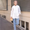 Destan Taş Detaylı Fermuarlı Sade Basic Ceket - 71139 - Krem