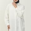 Sade Basic Ovesize Gömlek - 70001 - Ekru