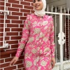 Lupin Taş Detaylı Desenli Gömlek - 71131 - Fuşya