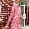 Lupin Taş Detaylı Desenli Gömlek - 71131 - Fuşya