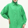 Sade Basic Ovesize Gömlek - 70001 - Benetton Yeşil