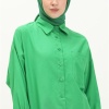 Sade Basic Ovesize Gömlek - 70001 - Benetton Yeşil