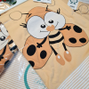 Pudra %100 Pamuk Bebek Battaniyesi Çift Kat İnterlok Penye 85x80 cm