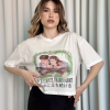 Oversize Beyaz baskılı crop tişört