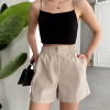 Çıtçıtlı gabardin şort