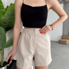 Çıtçıtlı gabardin şort