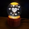 360 Derece Dönen I Love You Tasarım Standlı Cam Küre