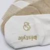Puanlı Kaymaz Penye Soket Çorap 3lü  Bej