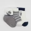 3lü Penye Soket Çorap Bs10109 Gri