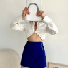 Gabardin fermuarlı şort etek S24906