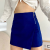 Gabardin fermuarlı şort etek S24906