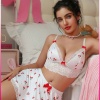 Kadın Kirazlı Fiyonklu Seksi Kostüm