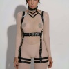 Şık Deri Body Harness, Tasma Ve Kemer Detaylı Harness  - Brf1301