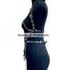 Deri Body Harness, Zincir Ve Kelepçeli Fantezi İç Giyim - Brf1098