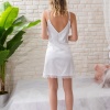 GELİN SET SATEN MİNİ ASKILI GECELİK VE STRİNG TAKIM EKRU (MGP32172)
