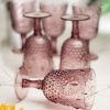 Akrilik Mürdüm 6lı Kadeh & Su Meşrubat Kahve Yanı Bardağı 450 ml ( Cam Değildir )
