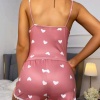 Kadın Pembe Askılı Şortlu Pijama Takım