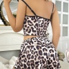 Leopar Desenli Şortlu Gecelik Pijama Takımı