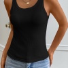 Kadın Siyah Kolsuz Kalın Askılı Uzun Crop Top Bluz & Atlet
