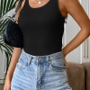 Kadın Siyah Kolsuz Kalın Askılı Uzun Crop Top Bluz & Atlet