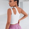 Kadın Beyaz Tek Omuz Cut Out Detaylı Crop Top Bluz