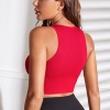 Kadın Kırmızı Derin Göğüs Dekolteli Şık Crop Top Bluz