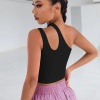 Kadın Siyah Tek Omuz Cut Out Detaylı Crop Top Bluz