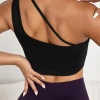 Kadın Siyah Tek Omuzlu Çapraz Askılı Crop Top Büstiyer