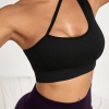 Kadın Siyah Tek Omuzlu Çapraz Askılı Crop Top Büstiyer