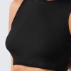 Kadın Siyah Çapraz Bağlamalı Crop Top Büstiyer