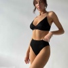 Kadın Siyah Yüksek Bel Dolgusuz Slip Takım