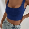 Kadın Lacivert Kalın Askılı Crop Top Büstiyer