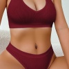 Kadın Bordo Seamless Tanga Sütyen Takım