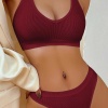 Kadın Bordo Seamless Tanga Sütyen Takım