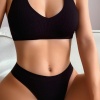 Kadın Siyah Seamless Tanga Sütyen Takım