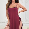 Kadın Siyah Cut Out Detaylı Yırtmaçlı Sexy Gecelik