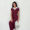 Ottoman kumaş beyaz gömlek yaka takım s4142