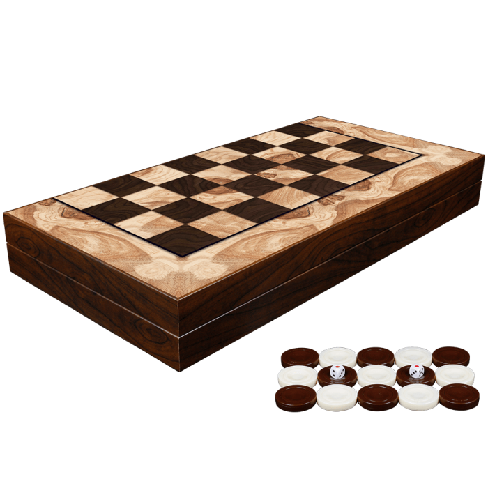 Klasik Tavla Ash Wood Büyük Boy
