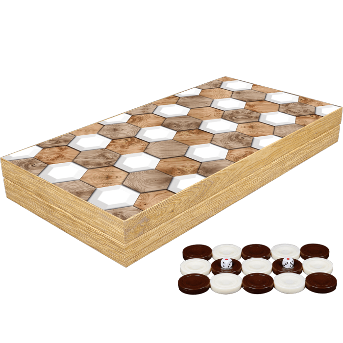 Klasik Tavla Geo wood Büyük Boy