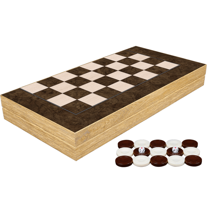 Klasik Tavla Walnut Burl Büyük Boy