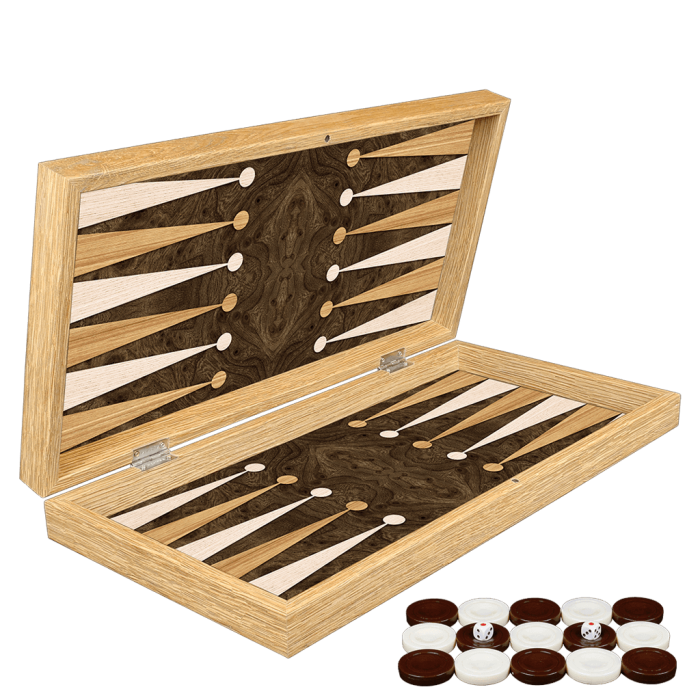Klasik Tavla Walnut Burl Büyük Boy