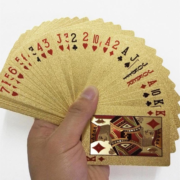 Altın Poker Pvc 52 İskambil Kağıdı Pişti Kağıdı Altın Gold