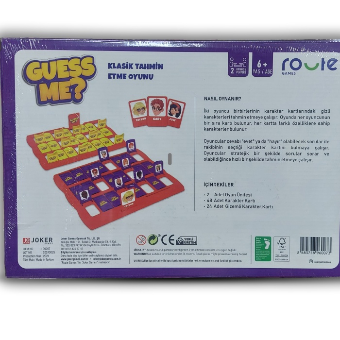 Gues Me ? Klasik Tahmin Etme Oyunu Çocuk Zeka oyunu