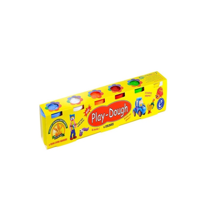 6 Renk Büyük Oyun Hamuru 10 Parmak Renk Oyun Hamuru Set 650 gr.