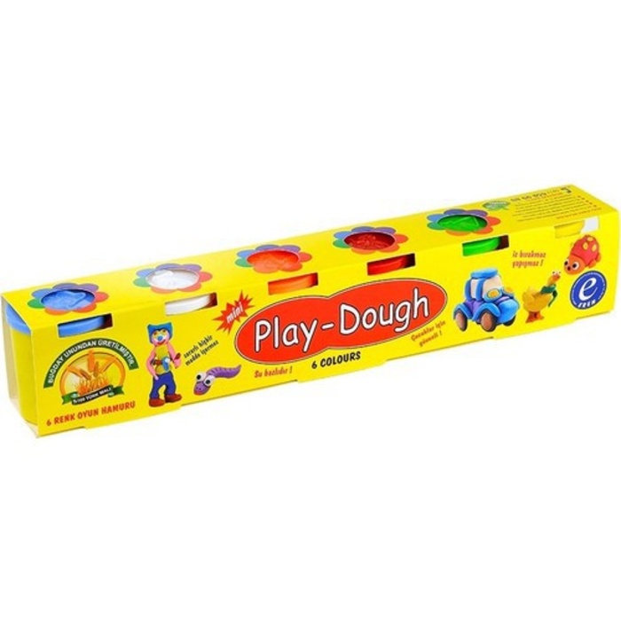 6 Renk Büyük Oyun Hamuru 10 Parmak Renk Oyun Hamuru Set 650 gr.
